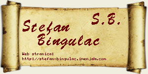 Stefan Bingulac vizit kartica